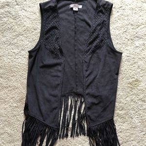 Black Fringe Vest